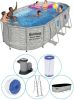 Bestway Power Steel Swim Vista Opzetzwembad Inclusief Filterpomp En Accessoires 549x274x122 Cm Steenprint online kopen