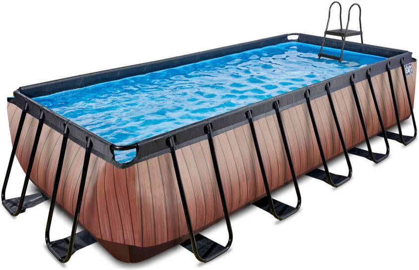 EXIT TOYS EXIT Wood Pool &#xF8, 450x122cm met Sand filterpomp, bruin online kopen