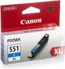 Canon inktcartridge CLI-551C-XL cyaan op blister, 695 pagina's OEM: 6444B004 online kopen