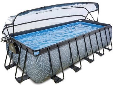 EXIT Toys Exit Stone Zwembad 540x250x122cm Met Zandfilterpomp En Overkapping Grijs online kopen