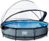 EXIT TOYS EXIT Stone zwembad &#xF8, 360x76cm met overkapping en filterpomp grijs online kopen