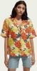 Scotch & Soda Oversized blouse van linnen met bloemenprint online kopen
