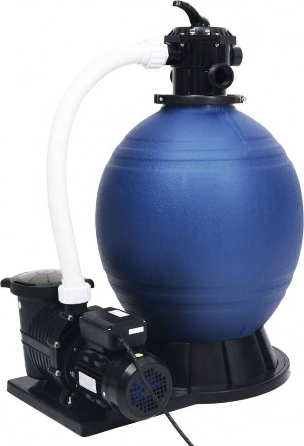 VidaXL Zandfilter Met 7 Instellingen En 1000 W Pomp Blauw En Zwart online kopen